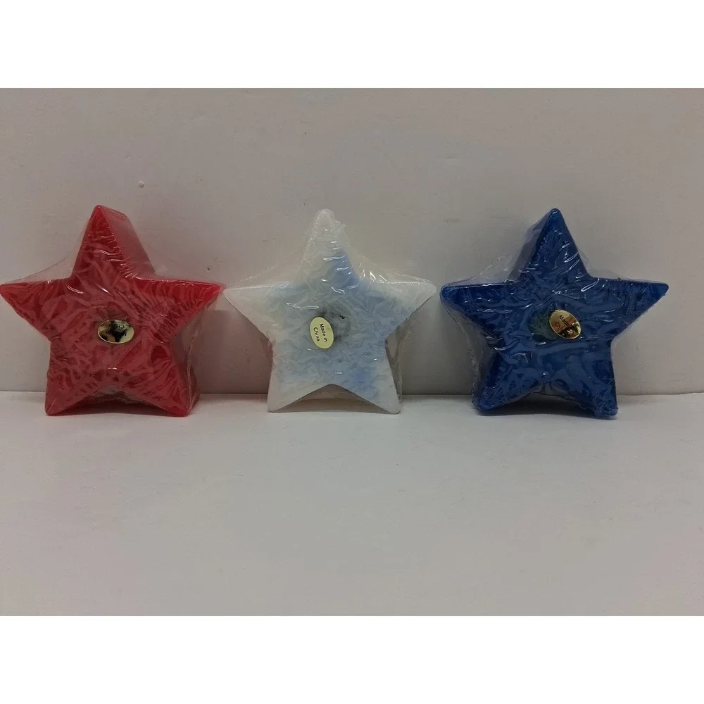 Red White Blue Star Candle Vintage